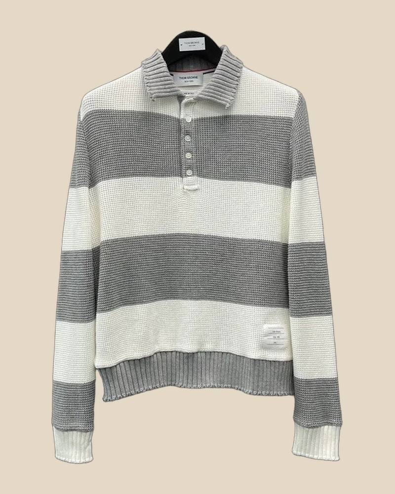 THOM BROWNE Long-sleeved Polo — QC